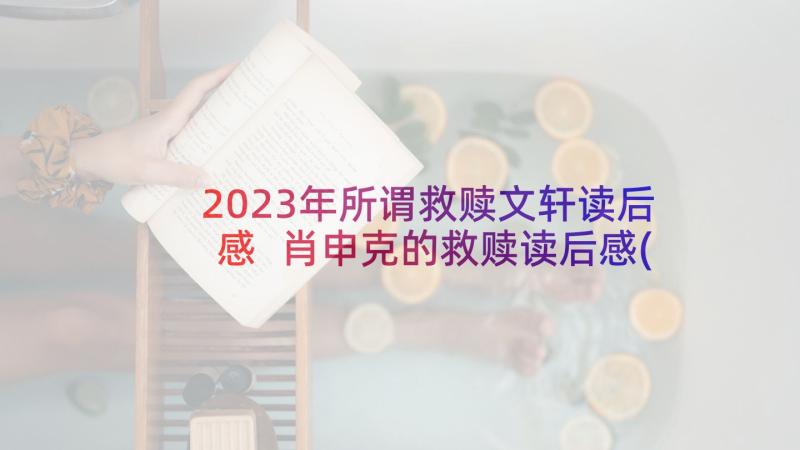 2023年所谓救赎文轩读后感 肖申克的救赎读后感(优质9篇)