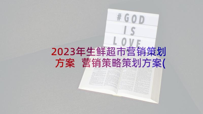 2023年生鲜超市营销策划方案 营销策略策划方案(大全8篇)