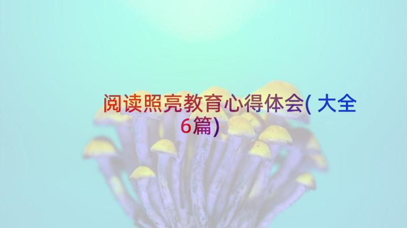 阅读照亮教育心得体会(大全6篇)