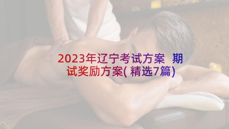 2023年辽宁考试方案 期试奖励方案(精选7篇)