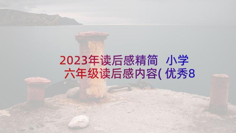 2023年读后感精简 小学六年级读后感内容(优秀8篇)