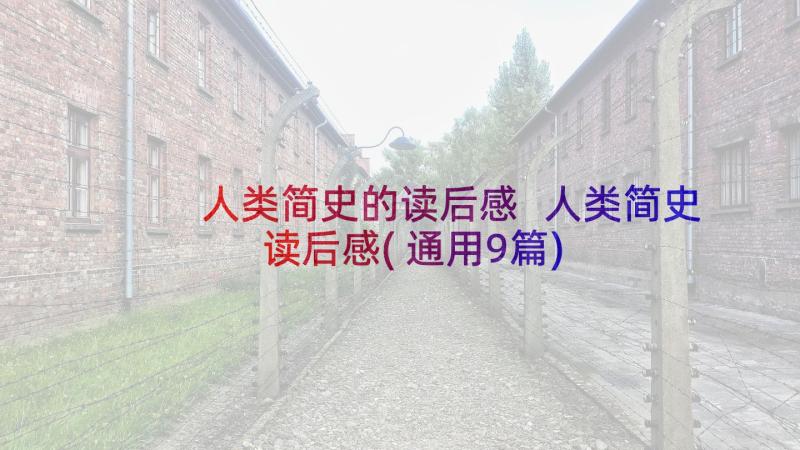 人类简史的读后感 人类简史读后感(通用9篇)