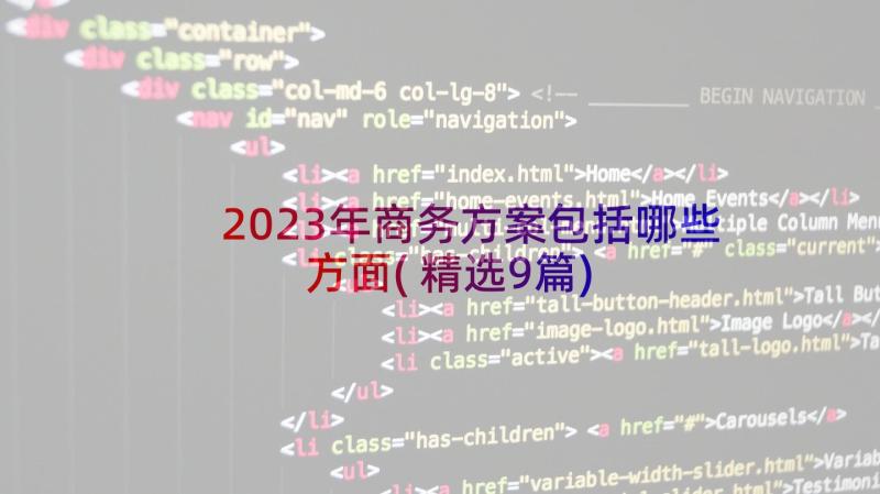 2023年商务方案包括哪些方面(精选9篇)