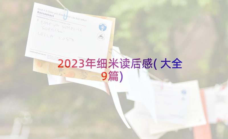 2023年细米读后感(大全9篇)