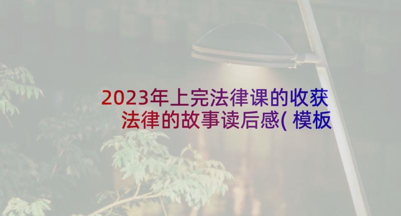 2023年上完法律课的收获 法律的故事读后感(模板7篇)