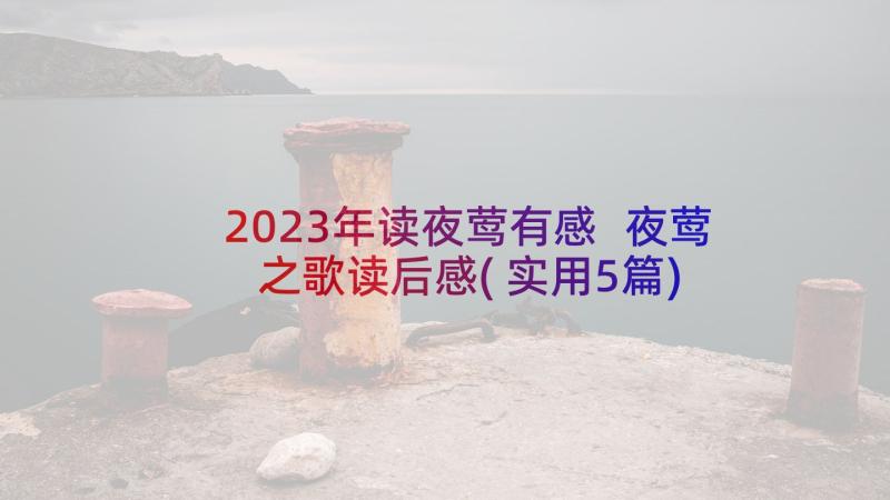 2023年读夜莺有感 夜莺之歌读后感(实用5篇)