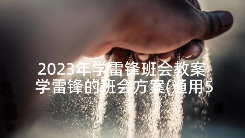 2023年学雷锋班会教案 学雷锋的班会方案(通用5篇)