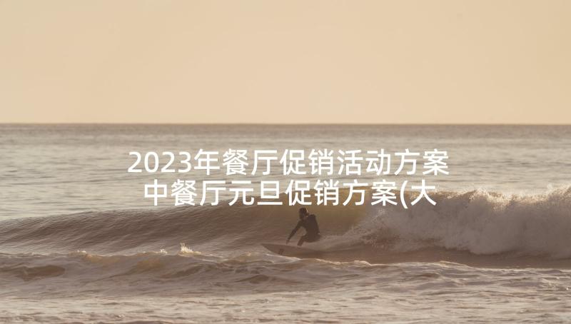 2023年餐厅促销活动方案 中餐厅元旦促销方案(大全10篇)