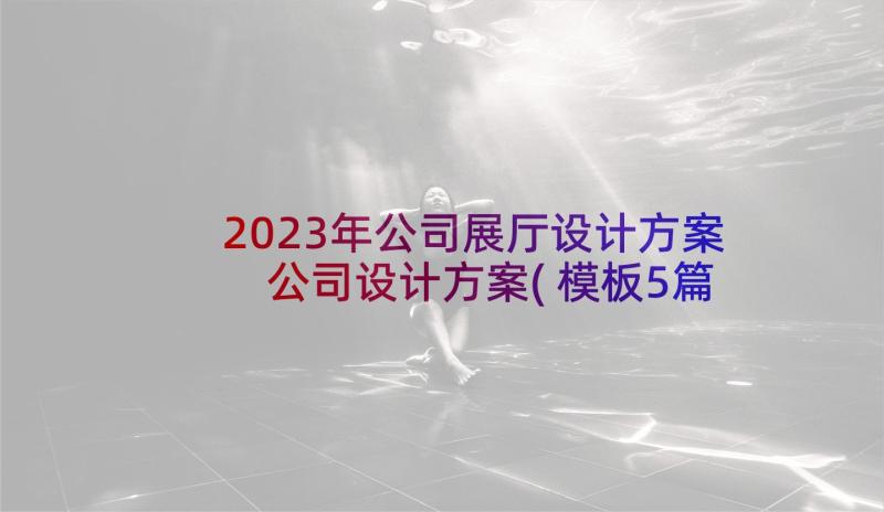 2023年公司展厅设计方案 公司设计方案(模板5篇)