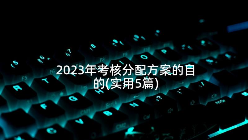 2023年考核分配方案的目的(实用5篇)