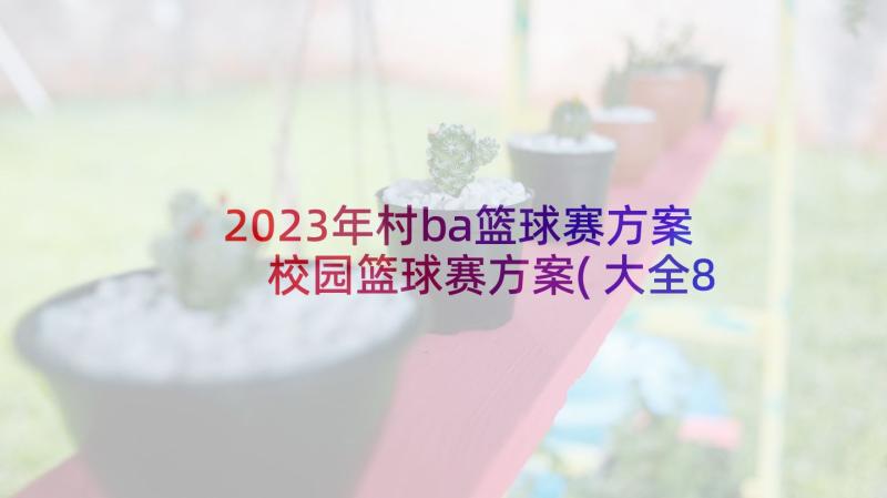 2023年村ba篮球赛方案 校园篮球赛方案(大全8篇)