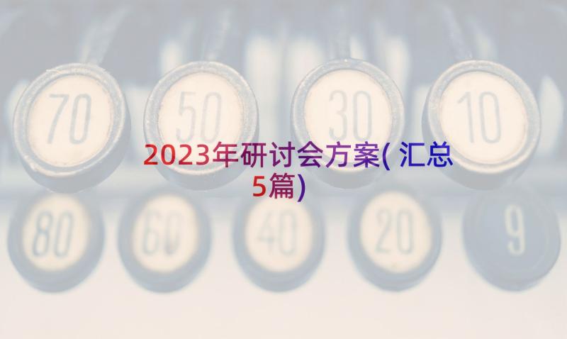 2023年研讨会方案(汇总5篇)