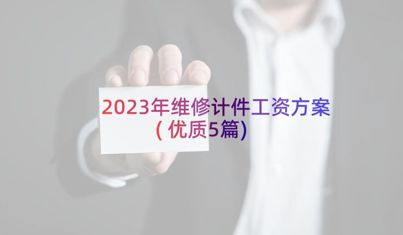2023年维修计件工资方案(优质5篇)