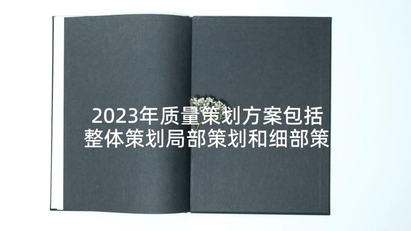 2023年质量策划方案包括整体策划局部策划和细部策划(模板5篇)