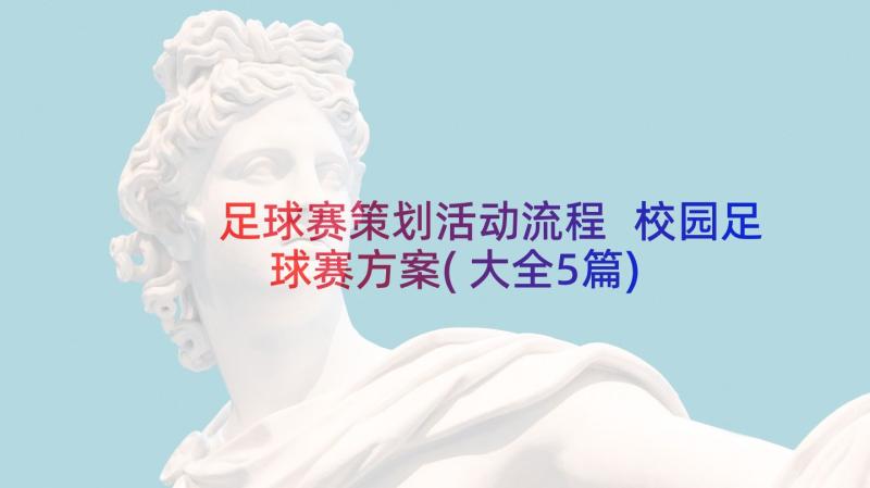 足球赛策划活动流程 校园足球赛方案(大全5篇)