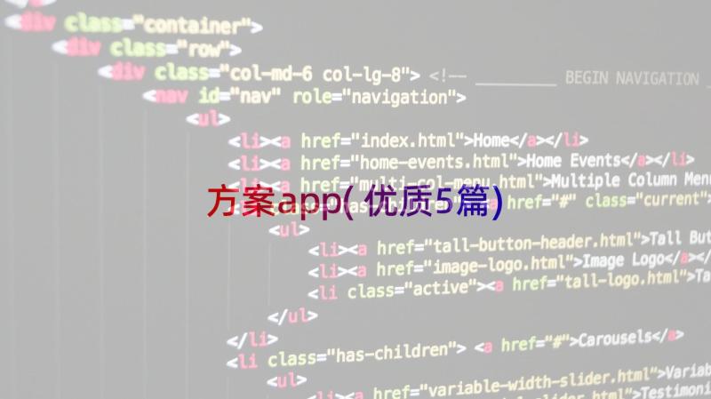 方案app(优质5篇)