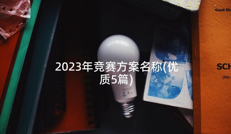 2023年竞赛方案名称(优质5篇)