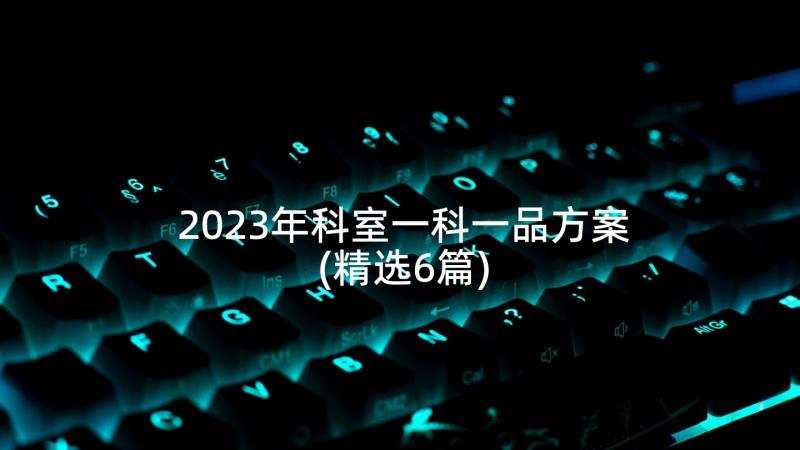 2023年科室一科一品方案(精选6篇)