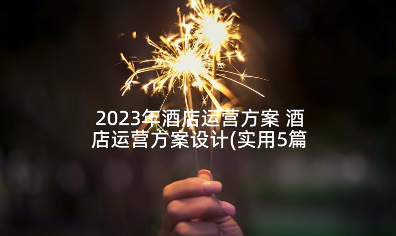 2023年酒店运营方案 酒店运营方案设计(实用5篇)