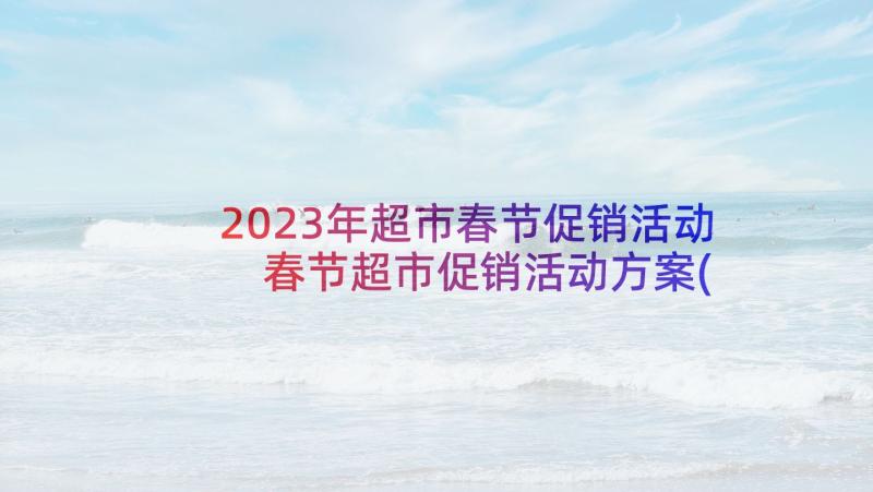 2023年超市春节促销活动 春节超市促销活动方案(实用10篇)