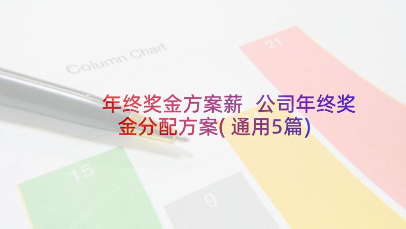 年终奖金方案薪 公司年终奖金分配方案(通用5篇)