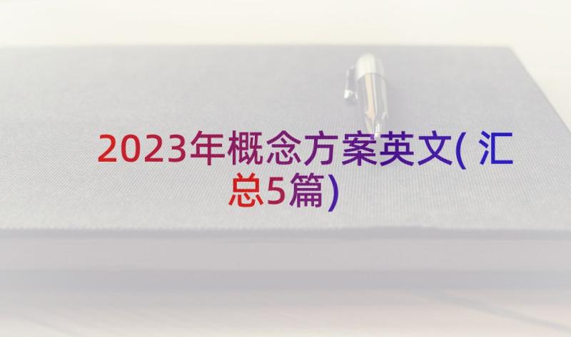 2023年概念方案英文(汇总5篇)