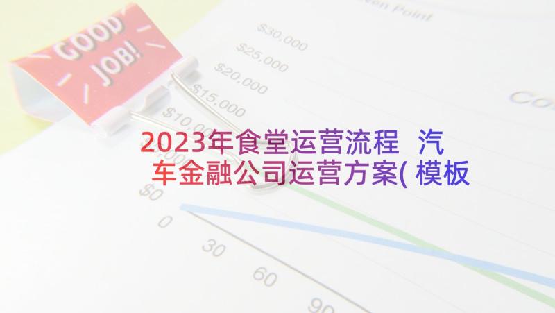 2023年食堂运营流程 汽车金融公司运营方案(模板5篇)