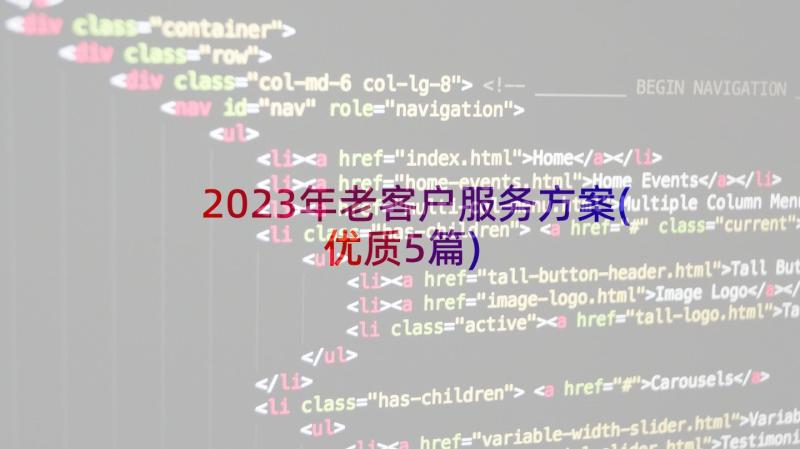 2023年老客户服务方案(优质5篇)