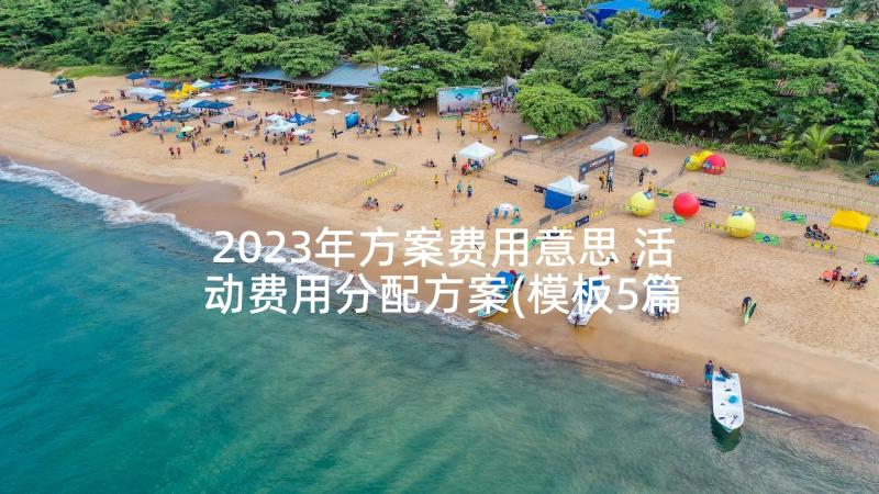 2023年方案费用意思 活动费用分配方案(模板5篇)