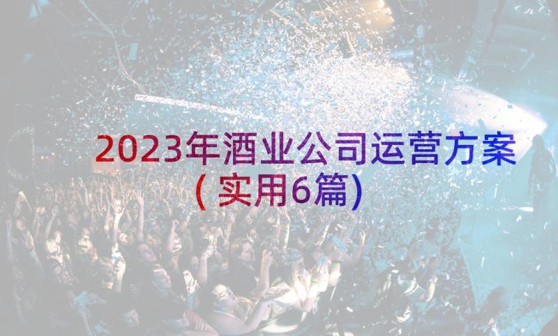 2023年酒业公司运营方案(实用6篇)