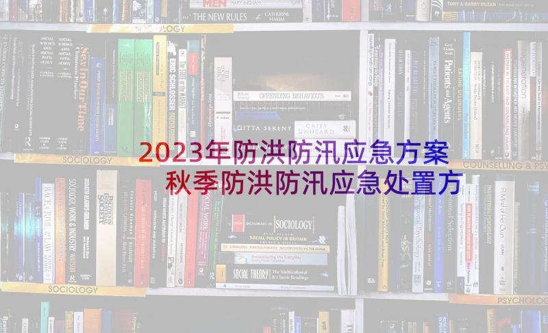 2023年防洪防汛应急方案 秋季防洪防汛应急处置方案(精选8篇)