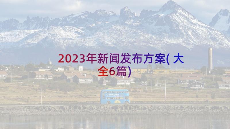 2023年新闻发布方案(大全6篇)