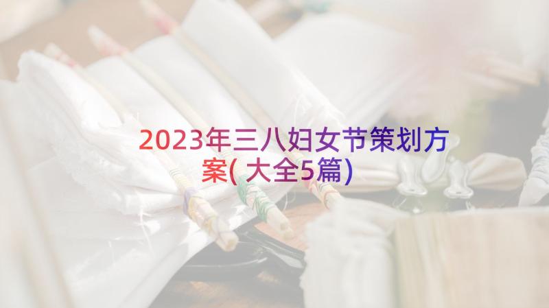 2023年三八妇女节策划方案(大全5篇)