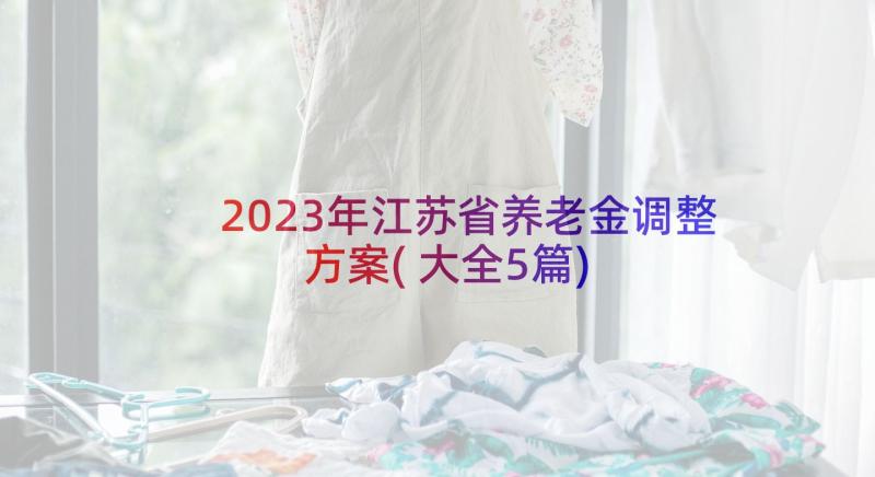 2023年江苏省养老金调整方案(大全5篇)