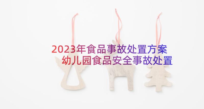 2023年食品事故处置方案 幼儿园食品安全事故处置方案(模板5篇)