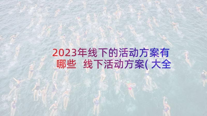 2023年线下的活动方案有哪些 线下活动方案(大全5篇)