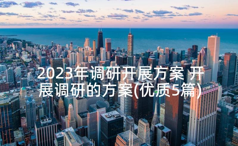 2023年调研开展方案 开展调研的方案(优质5篇)