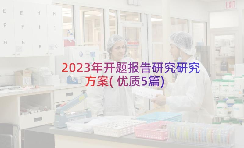 2023年开题报告研究研究方案(优质5篇)