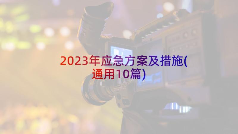 2023年应急方案及措施(通用10篇)