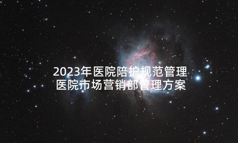 2023年医院陪护规范管理 医院市场营销部管理方案(汇总5篇)