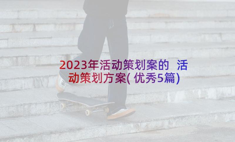 2023年活动策划案的 活动策划方案(优秀5篇)