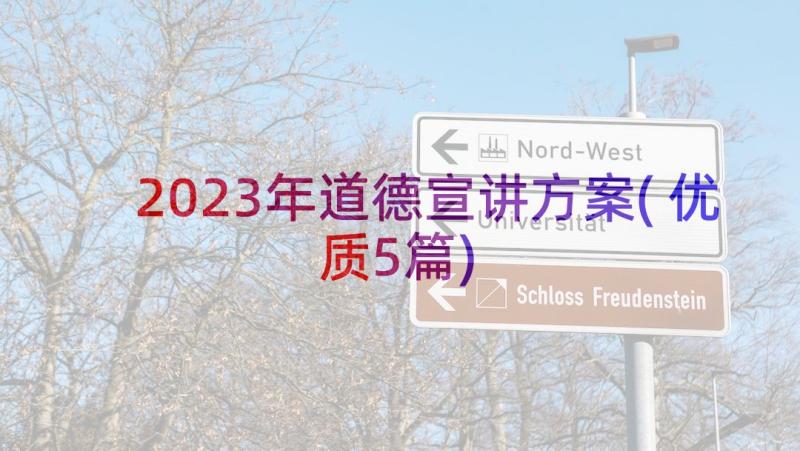 2023年道德宣讲方案(优质5篇)