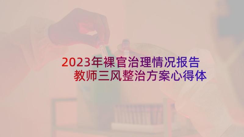 2023年裸官治理情况报告 教师三风整治方案心得体会(大全7篇)