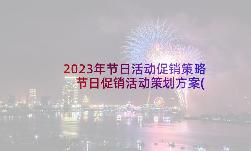 2023年节日活动促销策略 节日促销活动策划方案(大全5篇)