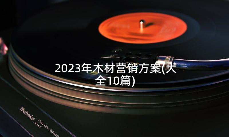 2023年木材营销方案(大全10篇)