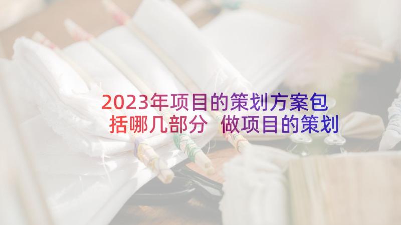 2023年项目的策划方案包括哪几部分 做项目的策划方案(大全5篇)