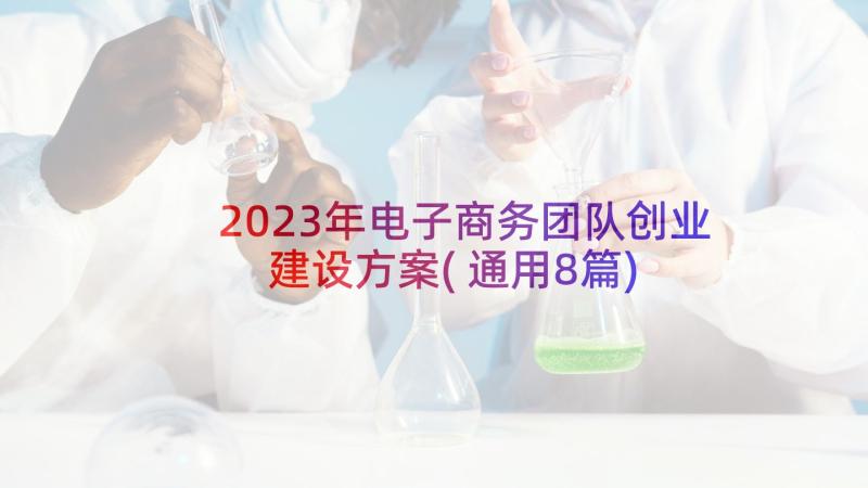 2023年电子商务团队创业建设方案(通用8篇)