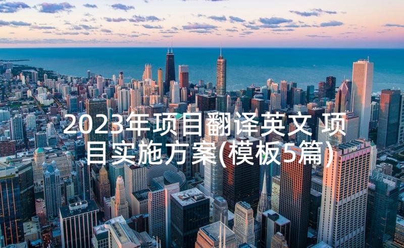 2023年项目翻译英文 项目实施方案(模板5篇)