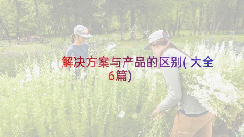 解决方案与产品的区别(大全6篇)