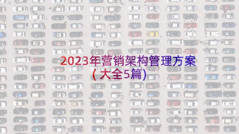 2023年营销架构管理方案(大全5篇)